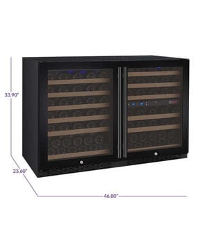 Allavino FlexCount II Tru-Vino 112 Bottle Three Zone Black Wine Refrigerator 3Z-VSWR5656-B20 Wine Coolers 3Z-VSWR5656-B20 Wine Coolers Empire