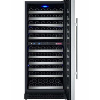 Allavino FlexCount II Tru-Vino 121 Bottle Dual Zone Stainless Steel Right Hinge Wine Fridge VSWR121-2SR20 Wine Coolers VSWR121-2SR20 Wine Coolers Empire