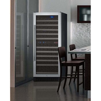 Allavino FlexCount II Tru-Vino 121 Bottle Dual Zone Stainless Steel Right Hinge Wine Fridge VSWR121-2SR20 Wine Coolers VSWR121-2SR20 Wine Coolers Empire