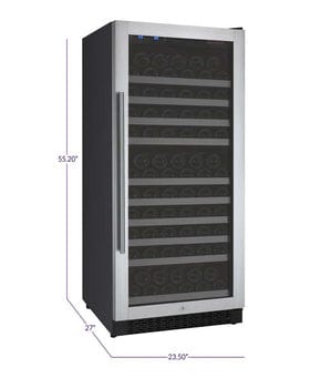 Allavino FlexCount II Tru-Vino 128 Bottle Single Zone Stainless Steel Right Hinge Wine Refrigerator VSWR128-1SR20 Wine Coolers VSWR128-1SR20 Wine Coolers Empire