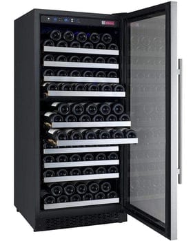 Allavino FlexCount II Tru-Vino 128 Bottle Single Zone Stainless Steel Right Hinge Wine Refrigerator VSWR128-1SR20 Wine Coolers VSWR128-1SR20 Wine Coolers Empire