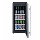 Allavino FlexCount II Tru-Vino 15" Wide Stainless Steel Right Hinge Beverage Fridge VSBC15-SR20 Beverage Centers VSBC15-SR20 Wine Coolers Empire