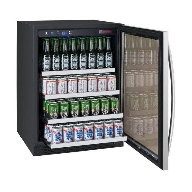 Allavino FlexCount II Tru-Vino 24" Wide Stainless Steel Left Hinge Beverage Fridge VSBC24-SL20 Beverage Centers VSBC24-SL20 Wine Coolers Empire