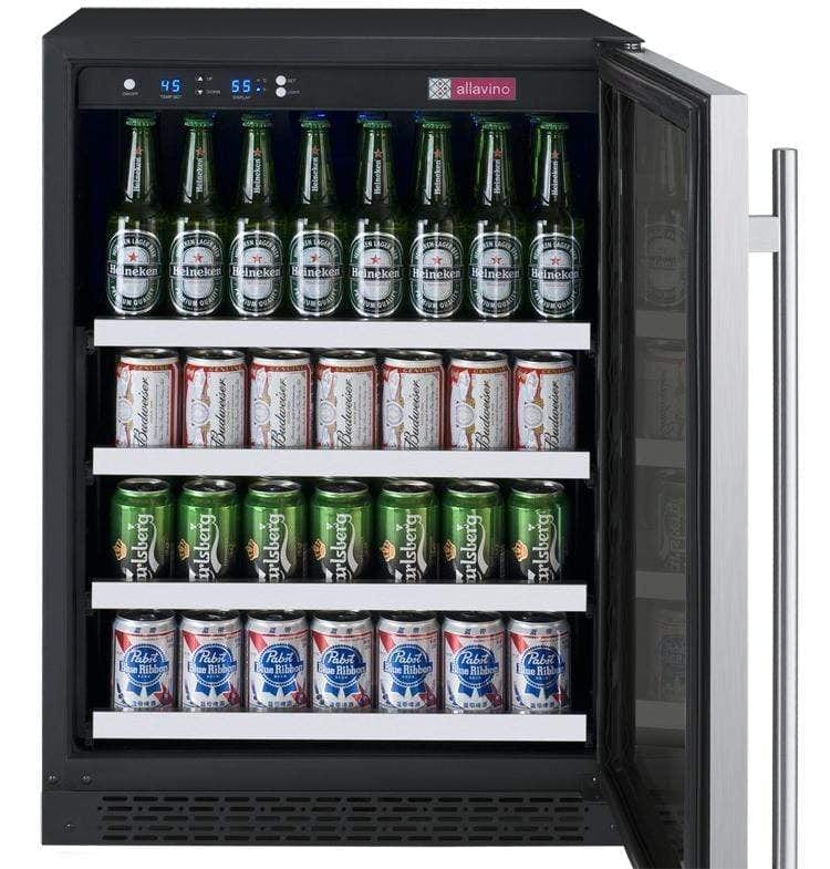 Allavino FlexCount II Tru-Vino 24" Wide Stainless Steel Right Hinge Beverage Center VSBC24-SR20 Beverage Centers VSBC24-SR20 Wine Coolers Empire