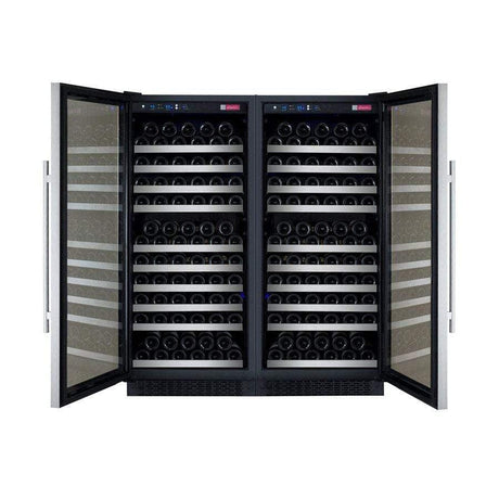 Allavino FlexCount II Tru-Vino 256 Bottle Dual Zone Stainless Steel Wine Fridge 2X-VSWR128-1S20 Wine Coolers 2X-VSWR128-1S20 Wine Coolers Empire