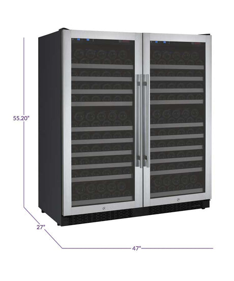 Allavino FlexCount II Tru-Vino 256 Bottle Dual Zone Stainless Steel Wine Fridge 2X-VSWR128-1S20 Wine Coolers 2X-VSWR128-1S20 Wine Coolers Empire