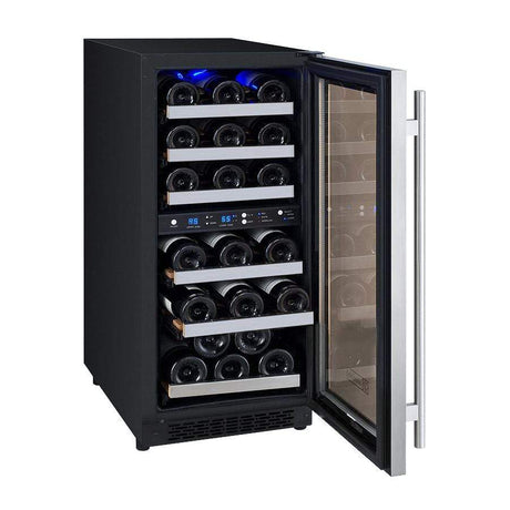 Allavino FlexCount II Tru-Vino 30 Bottle Dual Zone Stainless Steel Left Hinge Wine Fridge VSWR30-2SL20 Wine Coolers VSWR30-2SL20 Wine Coolers Empire