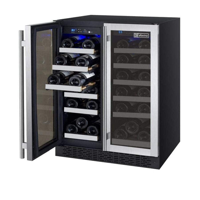 Allavino FlexCount II Tru-Vino 36 Bottle Dual Zone Stainless Steel Wine Refrigerator VSWR36-2SF20 Wine Coolers VSWR36-2SF20 Wine Coolers Empire