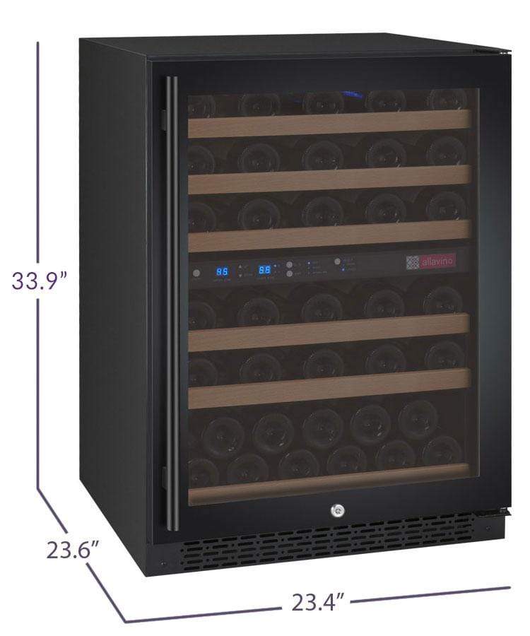 Allavino FlexCount II Tru-Vino 56 Bottle Dual Zone Black Right Hinge Wine Fridge VSWR56-2BR20 Wine Coolers VSWR56-2BR20 Wine Coolers Empire