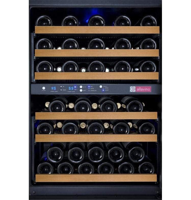 Allavino FlexCount II Tru-Vino 56 Bottle Dual Zone Black Right Hinge Wine Fridge VSWR56-2BR20 Wine Coolers VSWR56-2BR20 Wine Coolers Empire