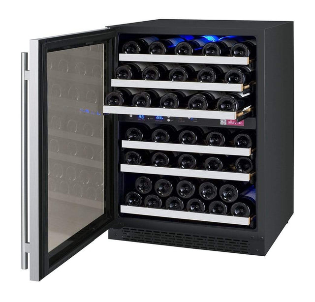 Allavino FlexCount II Tru-Vino 56 Bottle Dual Zone Stainless Steel Left Hinge Wine Fridge VSWR56-2SL20 Wine Coolers VSWR56-2SL20 Wine Coolers Empire