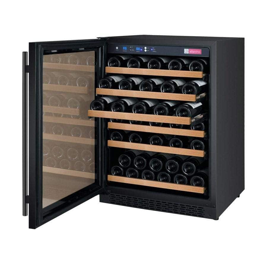 Allavino FlexCount II Tru-Vino 56 Bottle Single Zone Black Left Hinge Wine Fridge VSWR56-1BL20 Wine Coolers VSWR56-1BL20 Wine Coolers Empire