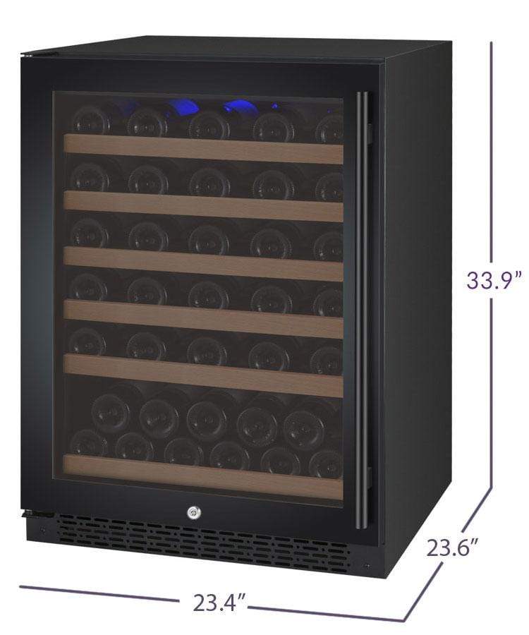 Allavino FlexCount II Tru-Vino 56 Bottle Single Zone Black Left Hinge Wine Fridge VSWR56-1BL20 Wine Coolers VSWR56-1BL20 Wine Coolers Empire