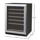 Allavino FlexCount II Tru-Vino Series 56 Bottle Stainless Steel Left Hinge Wine Fridge VSWR56-1SL20 Wine Coolers VSWR56-1SL20 Wine Coolers Empire