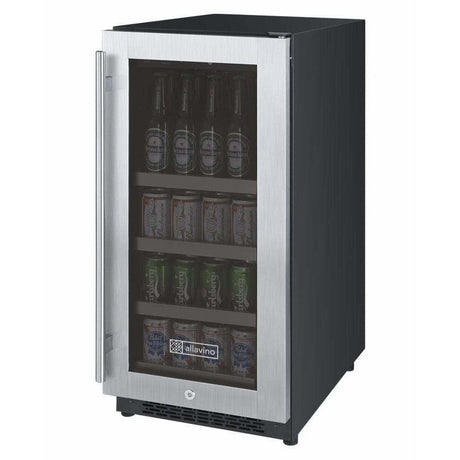 Allavino FlexCount II Tru-Vino Stainless Steel Left Hinge Beverage Fridge VSBC15-SL20 Beverage Centers VSBC15-SL20 Wine Coolers Empire