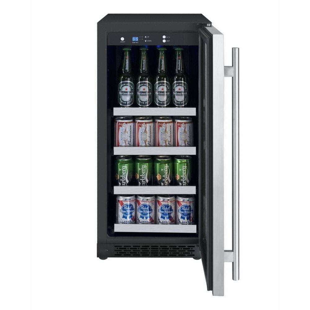 Allavino FlexCount II Tru-Vino Stainless Steel Left Hinge Beverage Fridge VSBC15-SL20 Beverage Centers VSBC15-SL20 Wine Coolers Empire