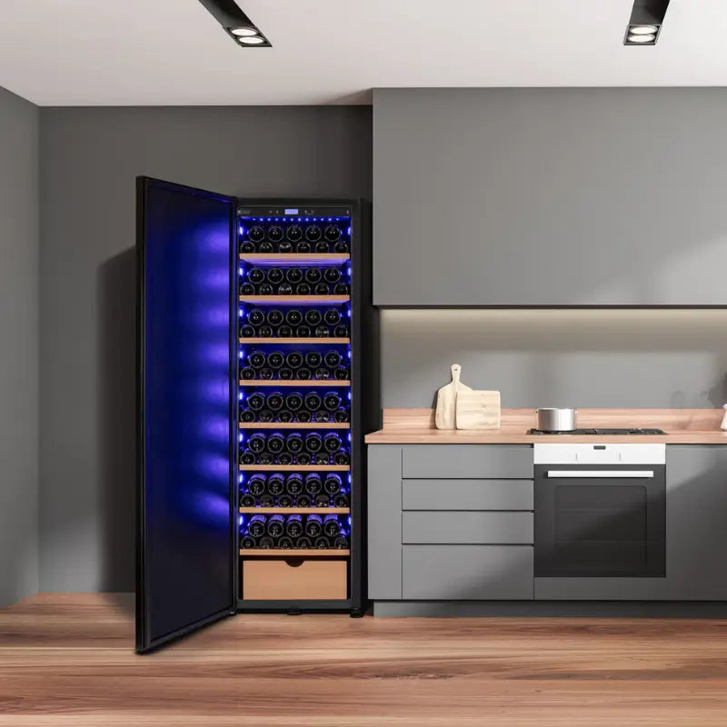 Allavino KWR-8185-1SDR 185 Bottle Single Zone Wine Vault with Solid Black Right Hinge Door Wine Coolers KWR-8185-1SDR Wine Coolers Empire
