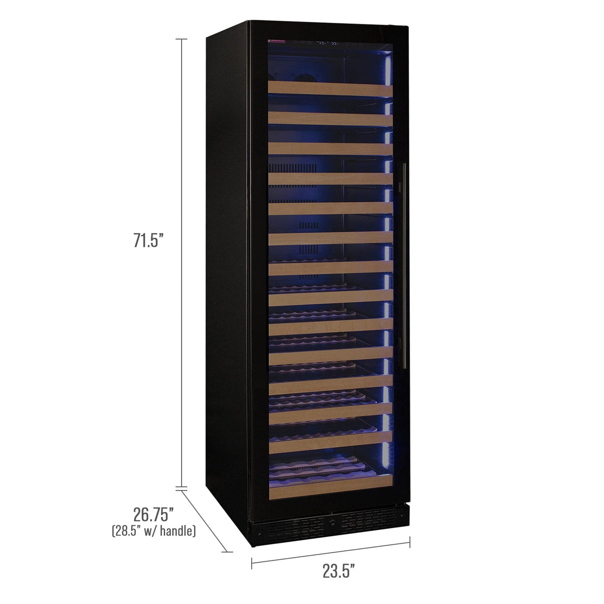 Allavino Reserva 163 Bottle Black Glass Left Hinge Wine Cooler VSW16371S-1BGL Wine Coolers VSW16371S-1BGL Wine Coolers Empire