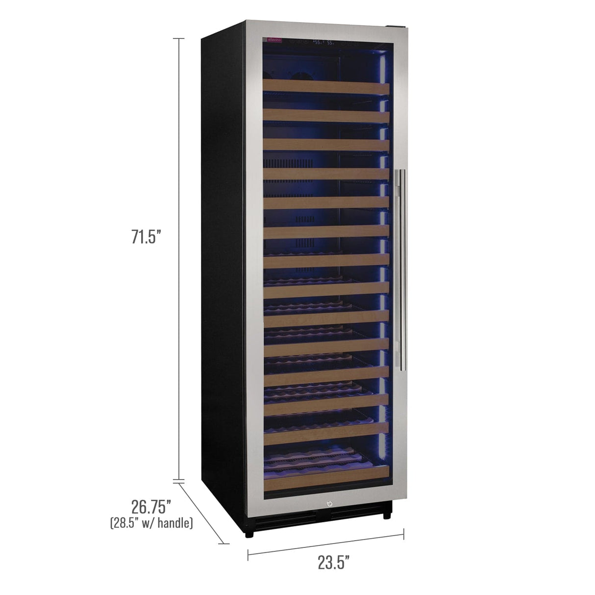 Allavino Reserva 163 Bottle Left Hinge Single Zone Wine Cooler VSW16371S-1SL Wine Coolers VSW16371S-1SL Wine Coolers Empire