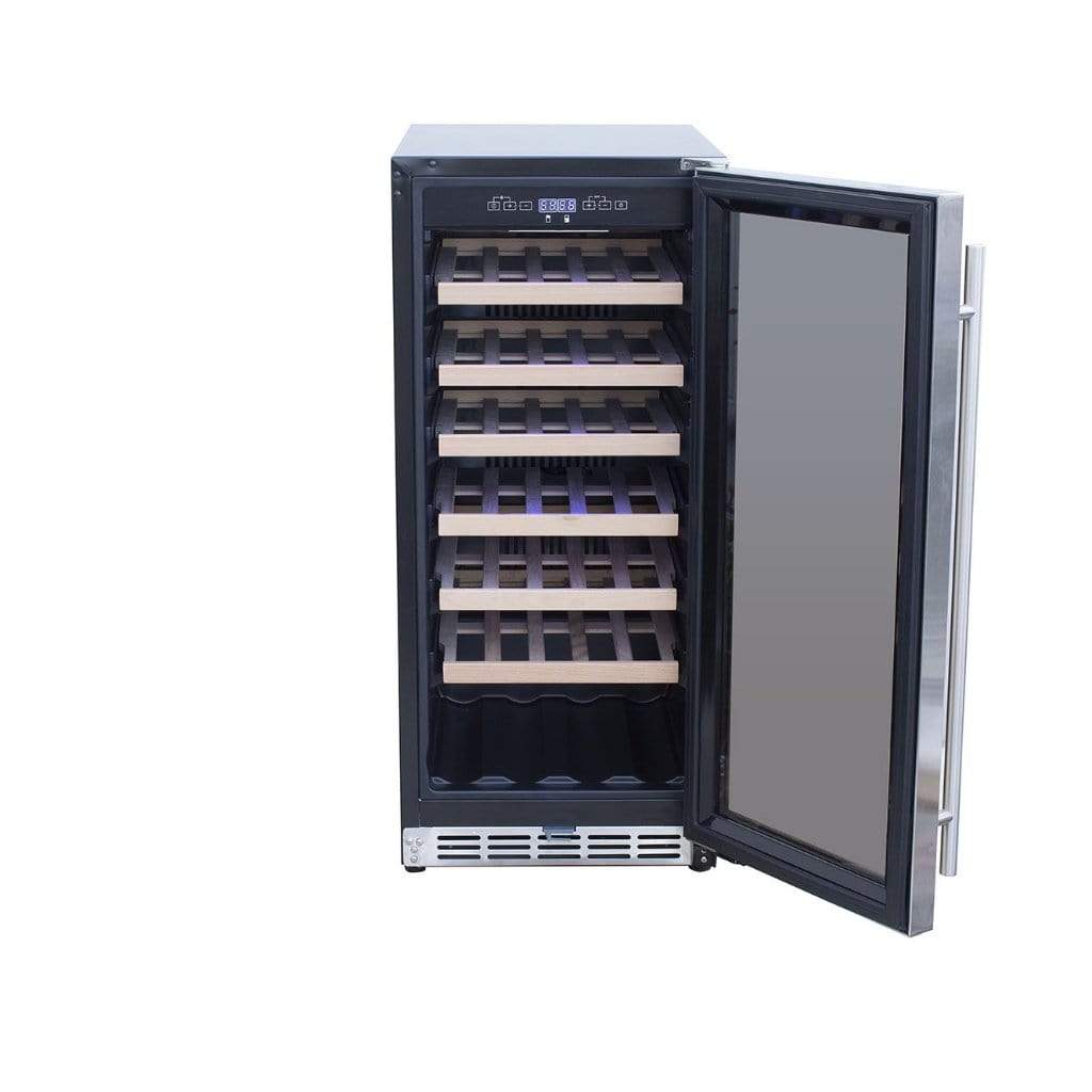 American Made Grills AMG 15" Outdoor Rated Fridge w/Glass Door SSRFR-15G Wine Coolers Empire