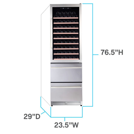 Avanti 108 Bottle ELITE Series Wine and Beverage Cooler WCDD108E3S Wine/Beverage Coolers Combo WCDD108E3S Wine Coolers Empire