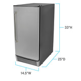 Avanti 15-inch ELITE Built-in or Freestanding Ice Maker IME49U3S-IS Ice Makers IME49U3S-IS Wine Coolers Empire