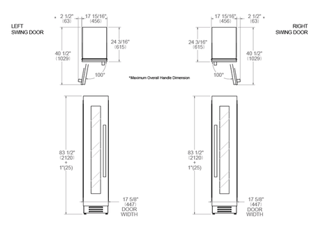 Bertazzoni 18 inch Left Door Built-in Freezer With Automatic Ice Maker REF18FCIPIXL/23 Freezers REF18FCIPIXL/23 Wine Coolers Empire