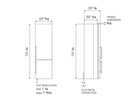 Bertazzoni 24 inch Freestanding Bottom Mount Refrigerator REF24BMFXNV Refrigerators REF24BMFXNV Wine Coolers Empire
