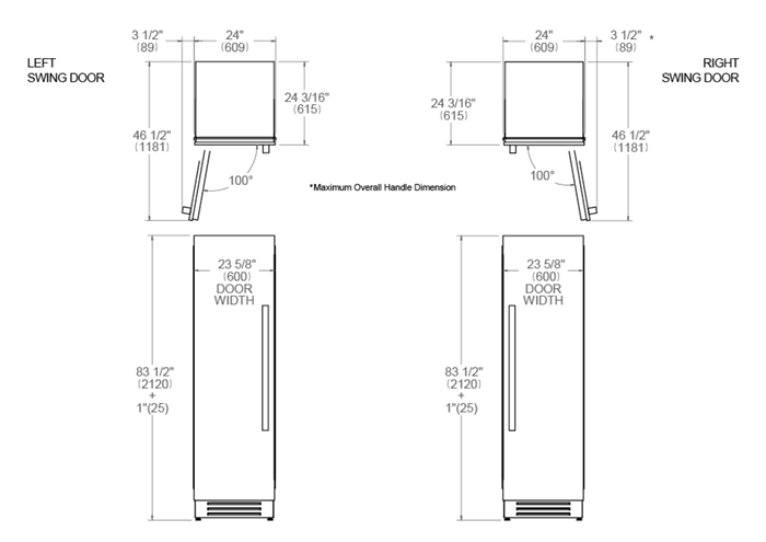 Bertazzoni 24 inch Left Door Built-in Freezer With Automatic Ice Maker REF24FCIPIXL/23 Freezers REF24FCIPIXL/23 Wine Coolers Empire