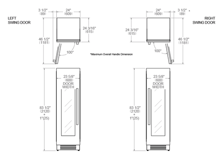 Bertazzoni 24 inch Left Door Built-in Wine Cellar REF24WCPIXL/23 Wine Coolers REF24WCPIXL/23 Wine Coolers Empire