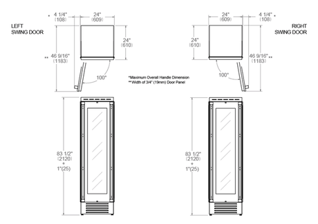 Bertazzoni 24 inch Left Door Built-in Wine Cellar REF24WCPRL/23 Wine Coolers REF24WCPRL/23 Wine Coolers Empire