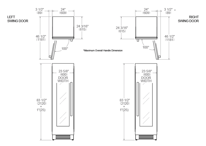 Bertazzoni 24 inch Right Door Built-in Wine Cellar REF24WCPIXR/23 Wine Coolers REF24WCPIXR/23 Wine Coolers Empire