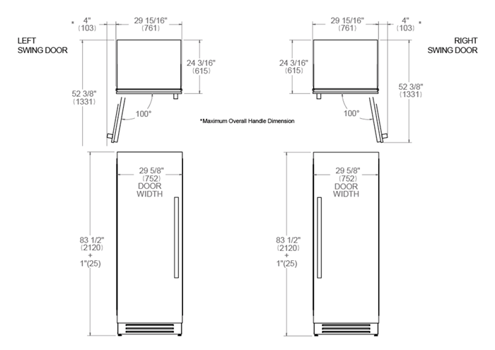 Bertazzoni 30 inch Left Door Stainless Steel Built-in Freezer REF30FCIPIXL/23 Freezers REF30FCIPIXL/23 Wine Coolers Empire