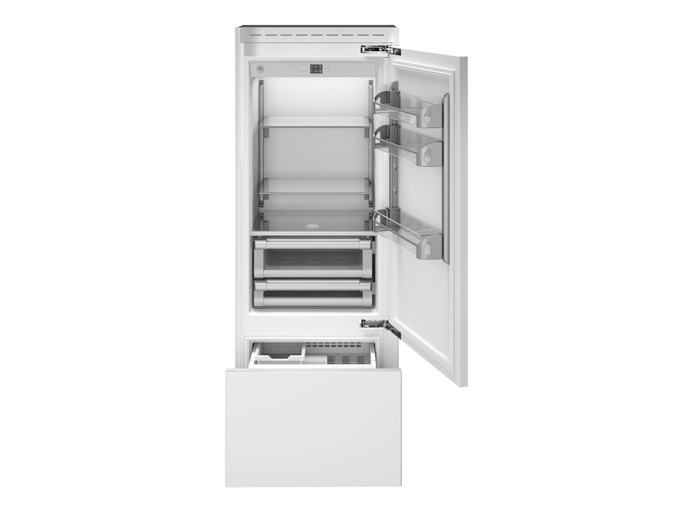 Bertazzoni 30 inch Right Door Built-In Bottom Mount Refrigerator With Ice Maker REF30BMBIPRT Refrigerators REF30BMBIPRT Wine Coolers Empire