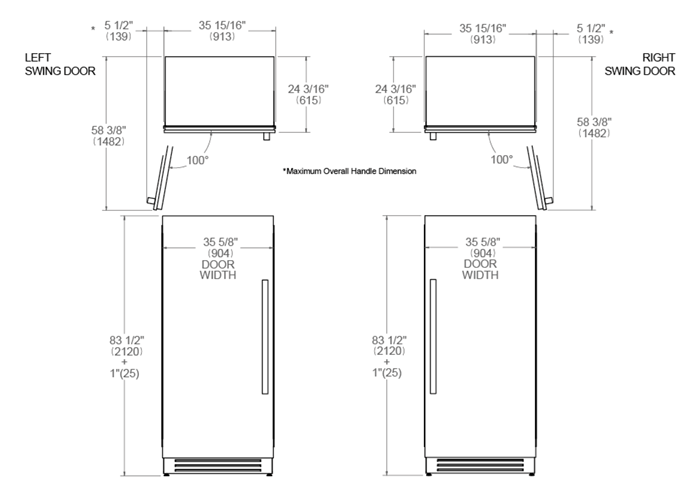 Bertazzoni 36 inch Left Door Stainless Steel Built-in Refrigerator REF36RCPIXL/23 Refrigerators REF36RCPIXL/23 Wine Coolers Empire