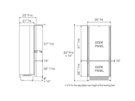 Bertazzoni 36 inch Reversible Door Built-In Bottom Mount Refrigerator REF36BMBZPNV Refrigerators REF36BMBZPNV Wine Coolers Empire