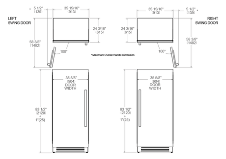 Bertazzoni 36 inch Right Door Stainless Steel Built-in Refrigerator REF36RCPIXR/23 Refrigerators REF36RCPIXR/23 Wine Coolers Empire
