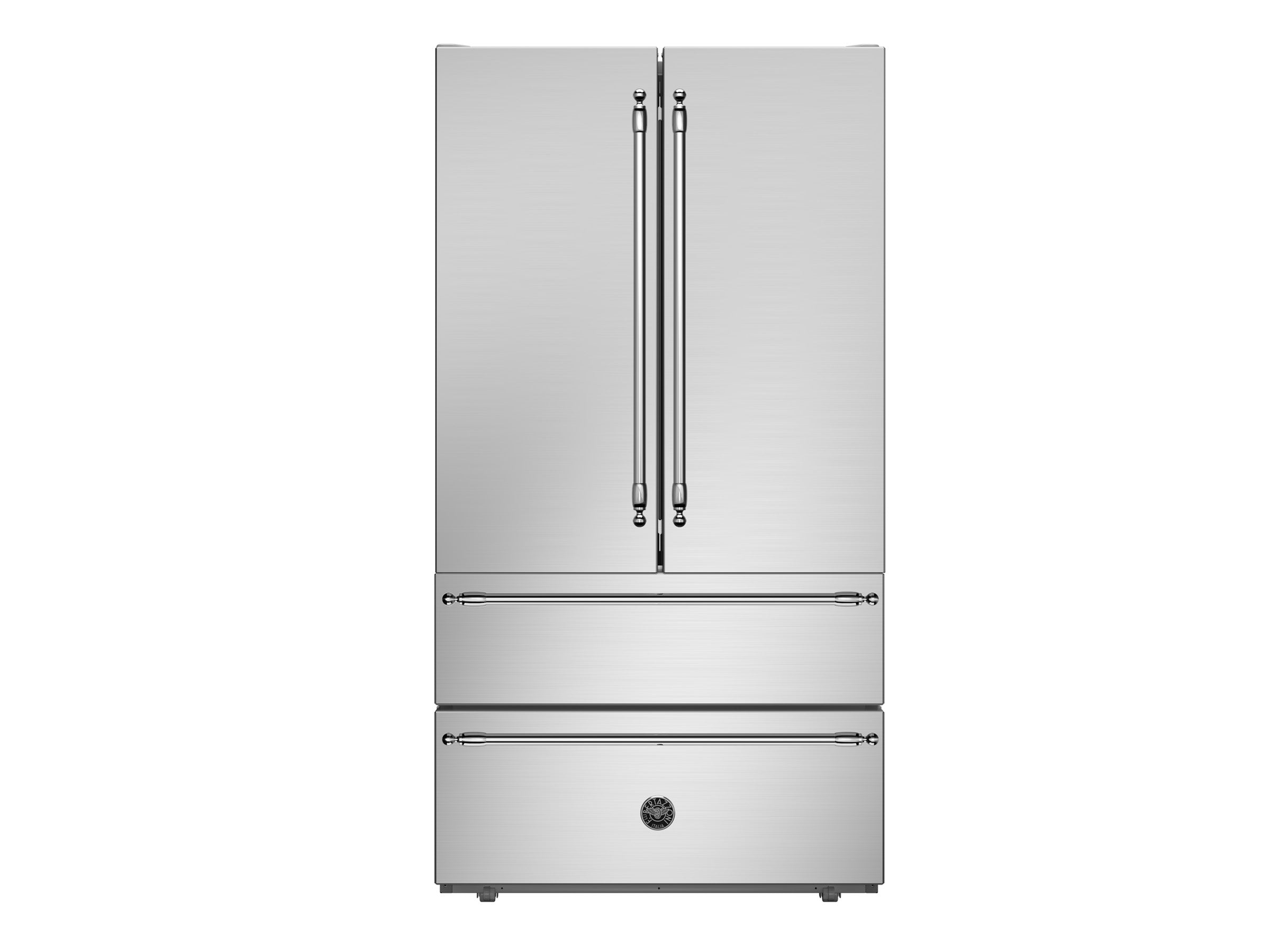 Bertazzoni 36 inch Stainless Steel Freestanding French Door Refrigerator REF36FDFIXNV Refrigerators REF36FDFIXNV Wine Coolers Empire