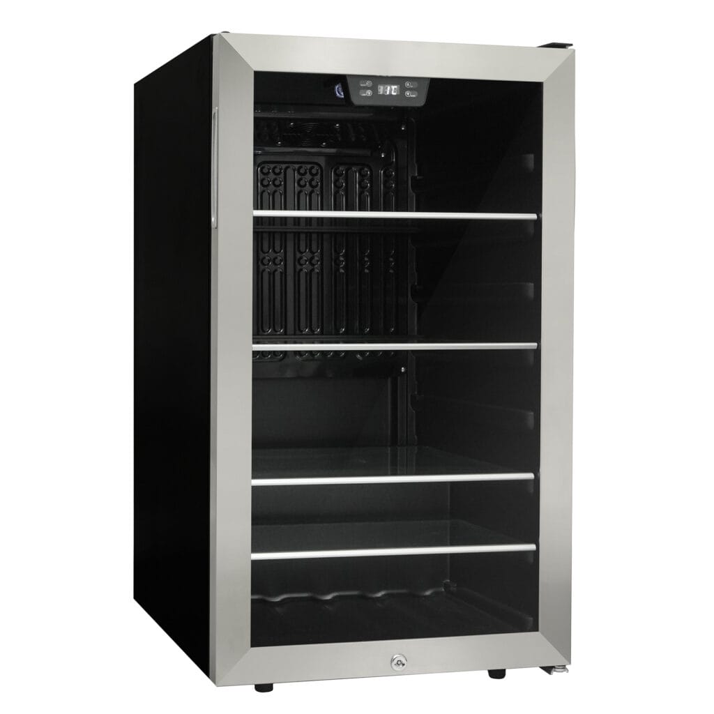 Danby 115 Can Stainless Steel Freestanding Wine Fridge Beverage Centers DBC045L1SS Wine Coolers Empire