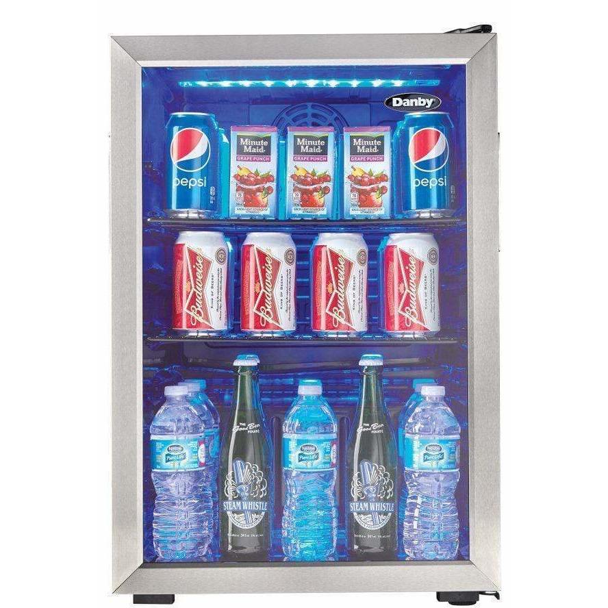 Danby 95 Can Capacity Freestanding Beverage Fridge Beverage Centers DBC026A1BSSDB Wine Coolers Empire