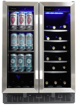 Danby Silhouette Emmental 24" French Door Wine & Beverage Fridge SBC051D1BSS Wine/Beverage Coolers Combo SBC051D1BSS Wine Coolers Empire