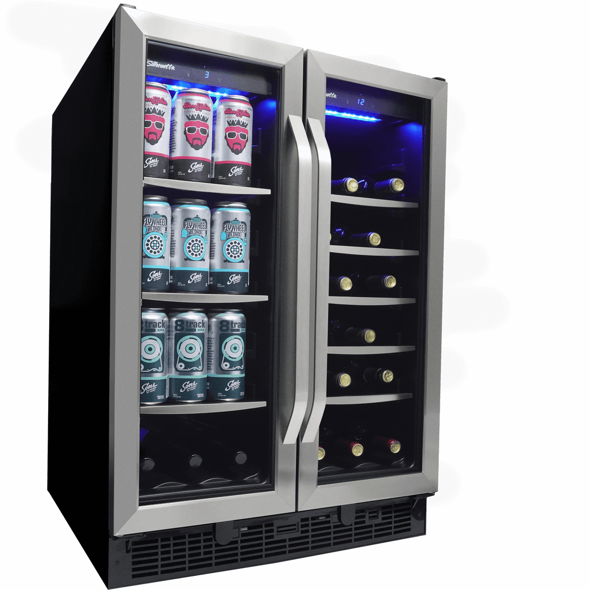 Danby Silhouette Emmental 24" French Door Wine & Beverage Fridge SBC051D1BSS Wine/Beverage Coolers Combo SBC051D1BSS Wine Coolers Empire