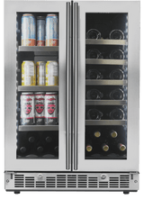 Danby Silhouette Lorraine 24" French Door Wine & Beverage Fridge SPRBC047D1SS Wine/Beverage Coolers Combo SPRBC047D1SS Wine Coolers Empire