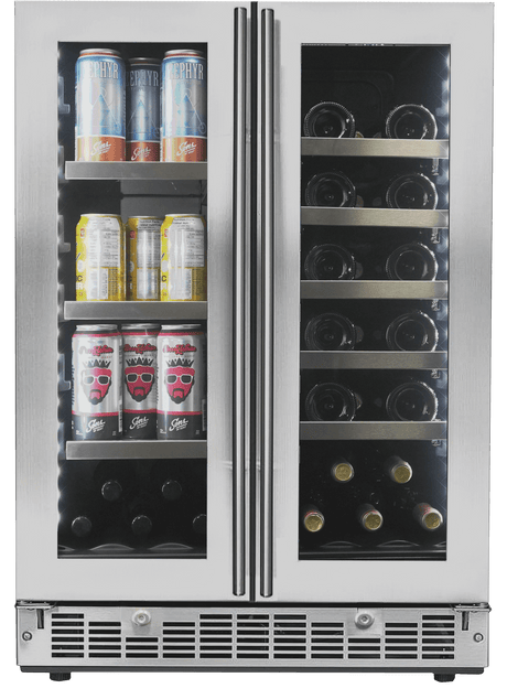 Danby Silhouette Lorraine 24" French Door Wine & Beverage Fridge SPRBC047D1SS Wine/Beverage Coolers Combo SPRBC047D1SS Wine Coolers Empire