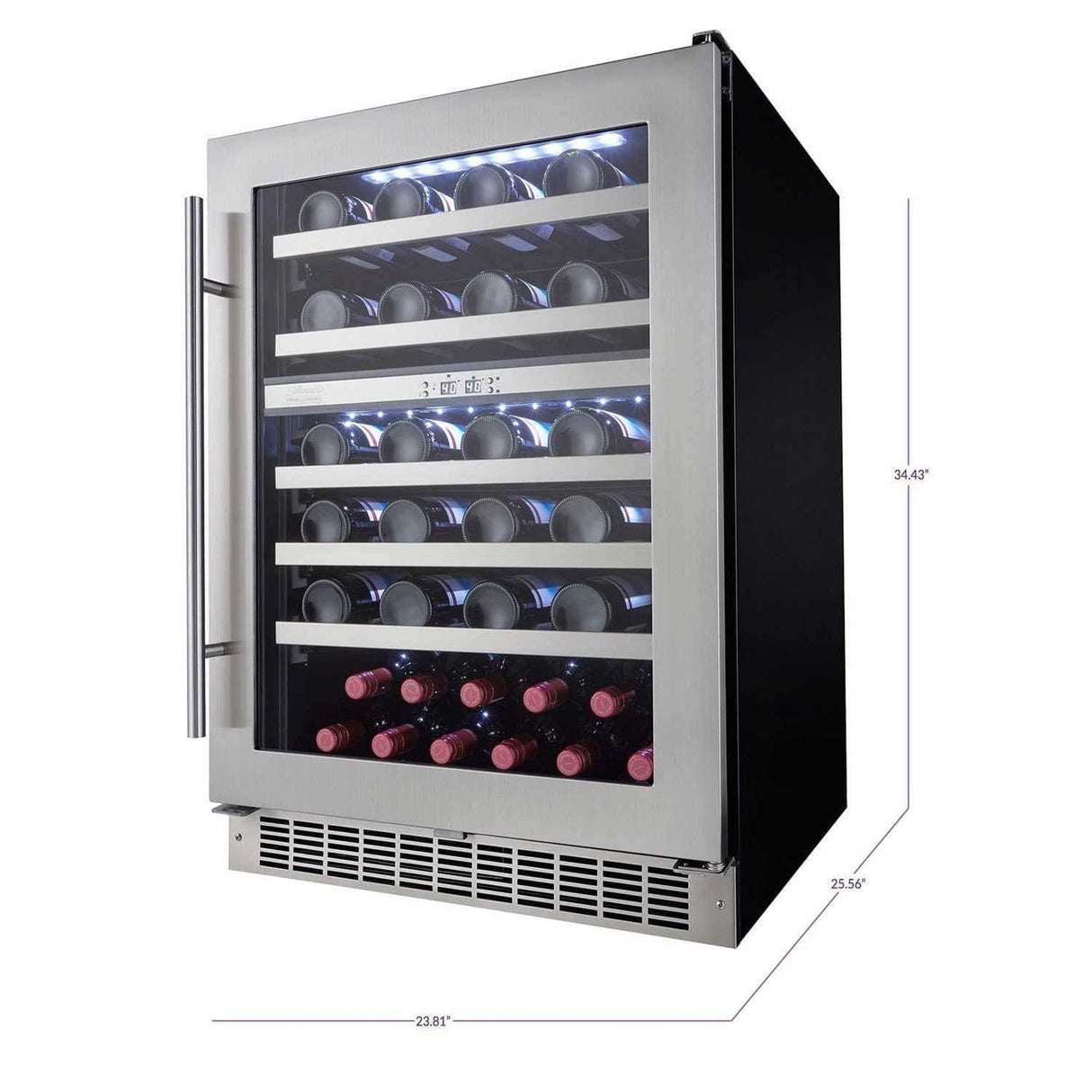 Danby Silhouette Professional Sonoma 51 Bottle 24” Dual Zone Wine Fridge DWC053D1BSSPR Wine Coolers DWC053D1BSSPR Wine Coolers Empire