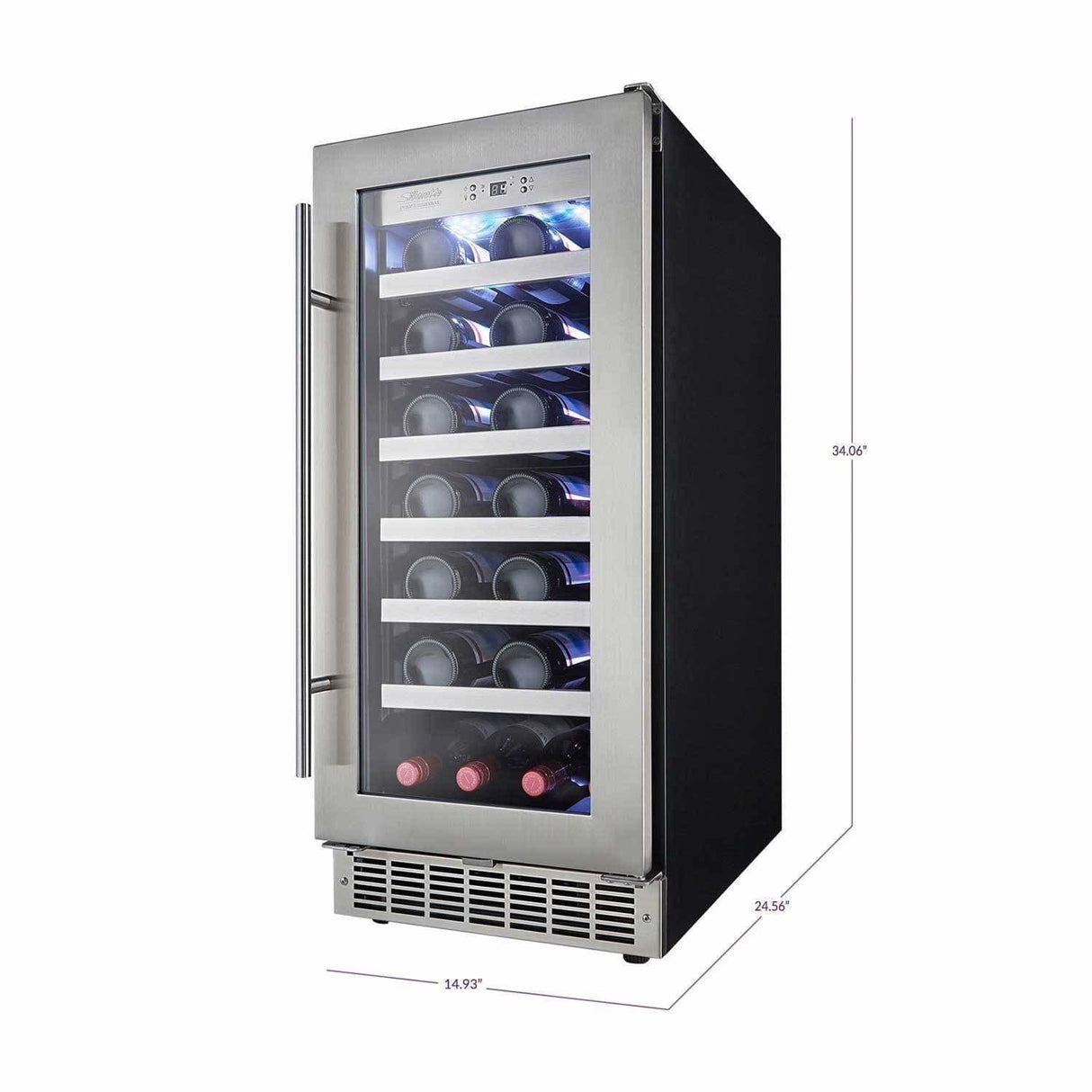 Danby Silhouette Professional Tuscany 15" 28-Bottle Stainless Steel Built-In Wine Fridge DWC031D1BSSPR Wine Coolers DWC031D1BSSPR Wine Coolers Empire