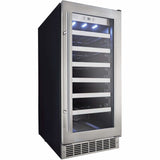 Danby Silhouette Professional Tuscany 15" 28-Bottle Stainless Steel Built-In Wine Fridge DWC031D1BSSPR Wine Coolers DWC031D1BSSPR Wine Coolers Empire