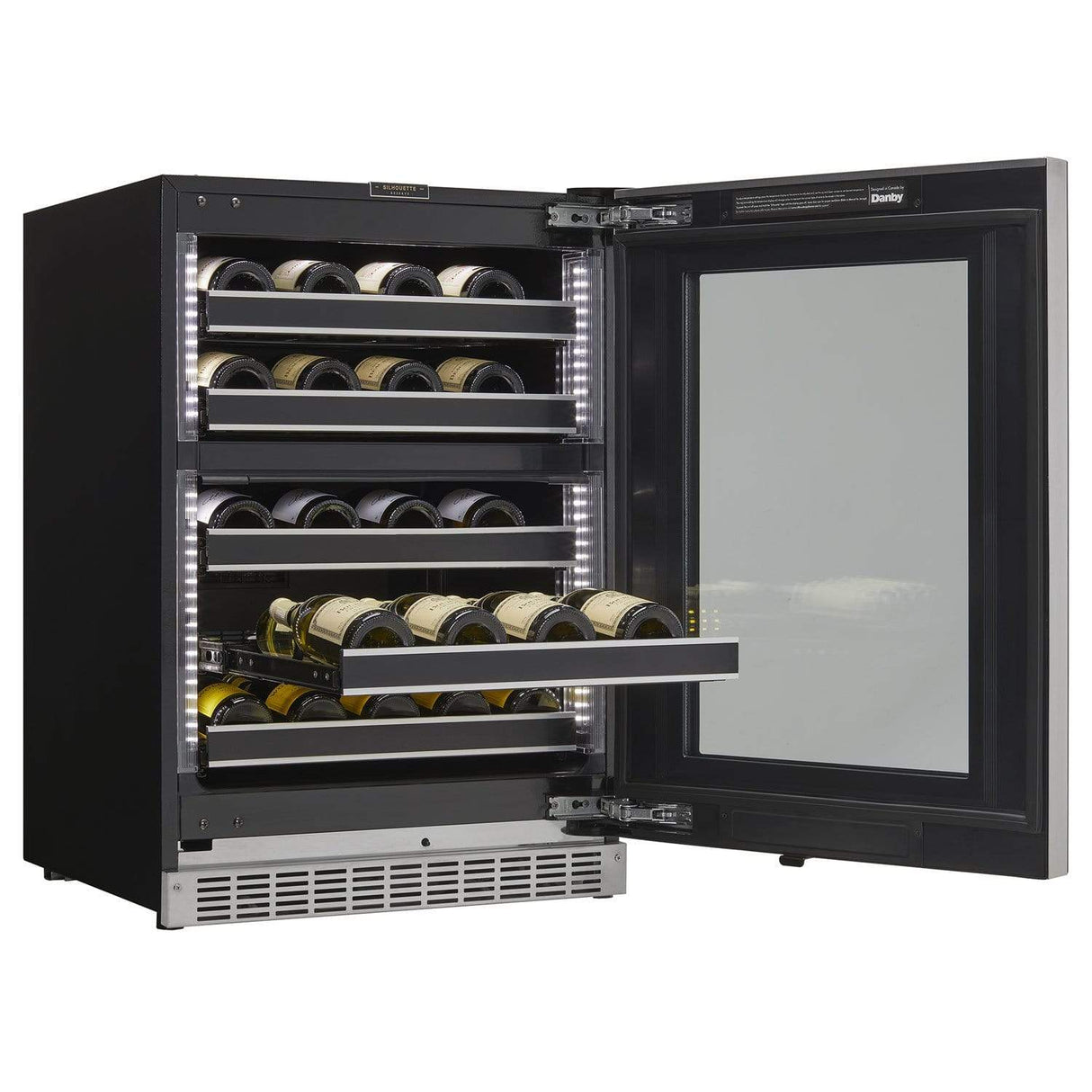 Danby Silhouette Reserve 24" 5.0 Cu. Ft.with Self Closing Door and Invisi-Touch Display, Right Hinge Wine Cooler SRVBC050R Wine Coolers SRVBC050R Wine Coolers Empire