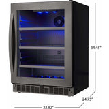 Danby Silhouette Select Prague 24" Single Zone Built-In Black Stainless Steel Beverage Fridge SSBC056D2B-S Beverage Centers SSBC056D2B-S Wine Coolers Empire