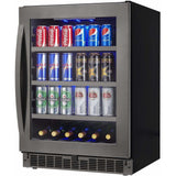 Danby Silhouette Select Prague 24" Single Zone Built-In Black Stainless Steel Beverage Fridge SSBC056D2B-S Beverage Centers SSBC056D2B-S Wine Coolers Empire